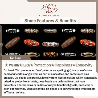 Buddha Stones Tibet Om Mani Padme Hum Dzi Bead Avalokitesvara Pattern Wealth Necklace Pendant