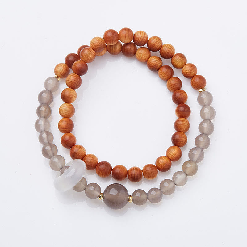 Buddha Stones Natural Thuja Sutchuenensis Optimistic Bracelet