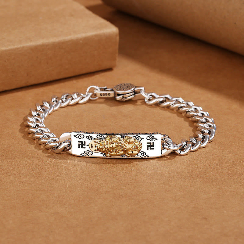 Bracelet de sagesse avec boucle à ressort et pierres de Bouddha Om Mani Padme Hum Pixiu Swastika 