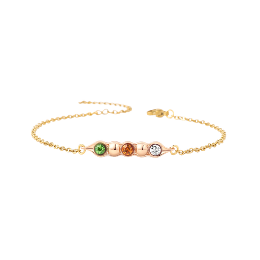 Bracelet de pierre de naissance « Petits pois dans une cosse »