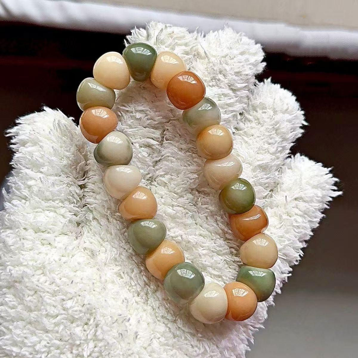 Bodhi-Armband mit floraler Knoblauchzehe zur Stresslinderung, 14 mm 