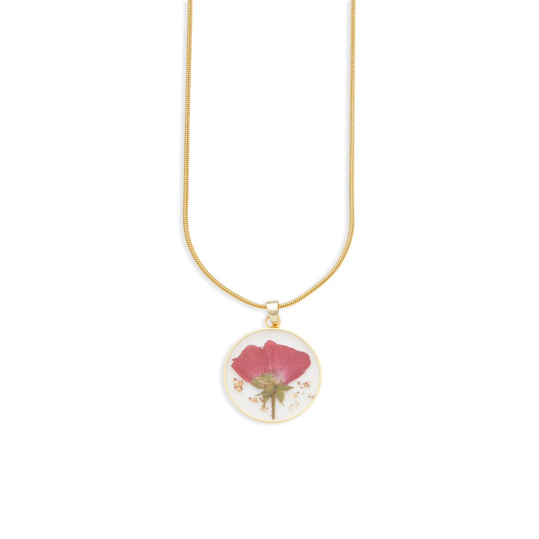 Collier de fleurs de naissance pressées