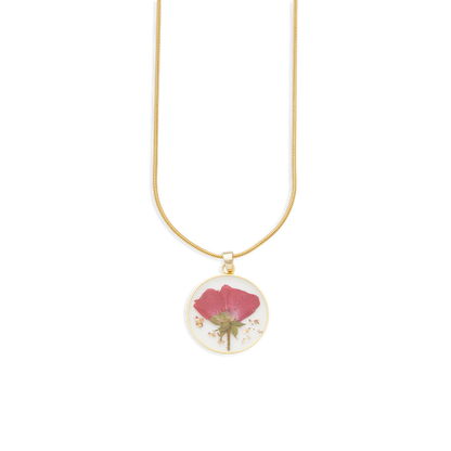 Collier de fleurs de naissance pressées