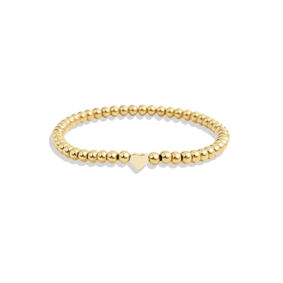 Bracelet empilable en perles en forme de cœur