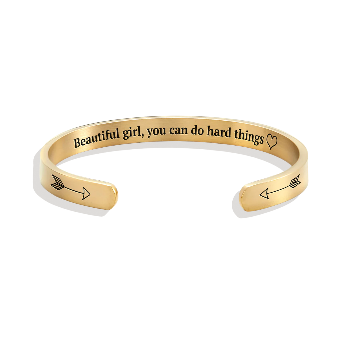Beautiful Girl You Can Do Hard Things Personalizable Cuff Bracelet
