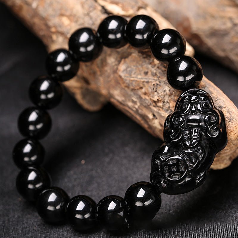 Black Obsidian Pi Yao Wealth & Protection Bracelet