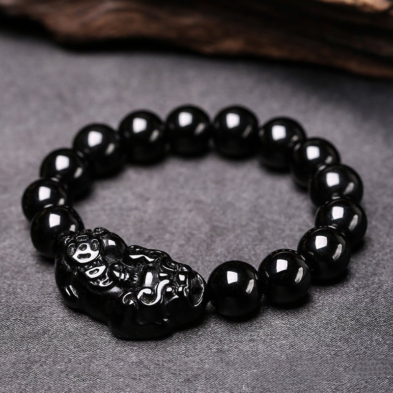 Black Obsidian Pi Yao Wealth & Protection Bracelet