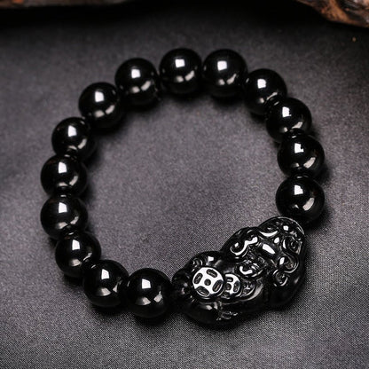 Black Obsidian Pi Yao Wealth & Protection Bracelet