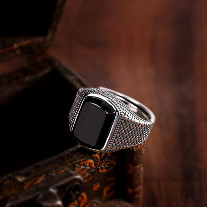 Black Obsidian Protection Ring