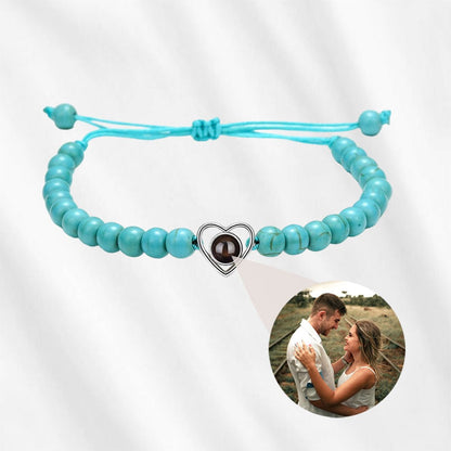 Bracelet with Photo Inside Beaded Chain Projection Bracelet