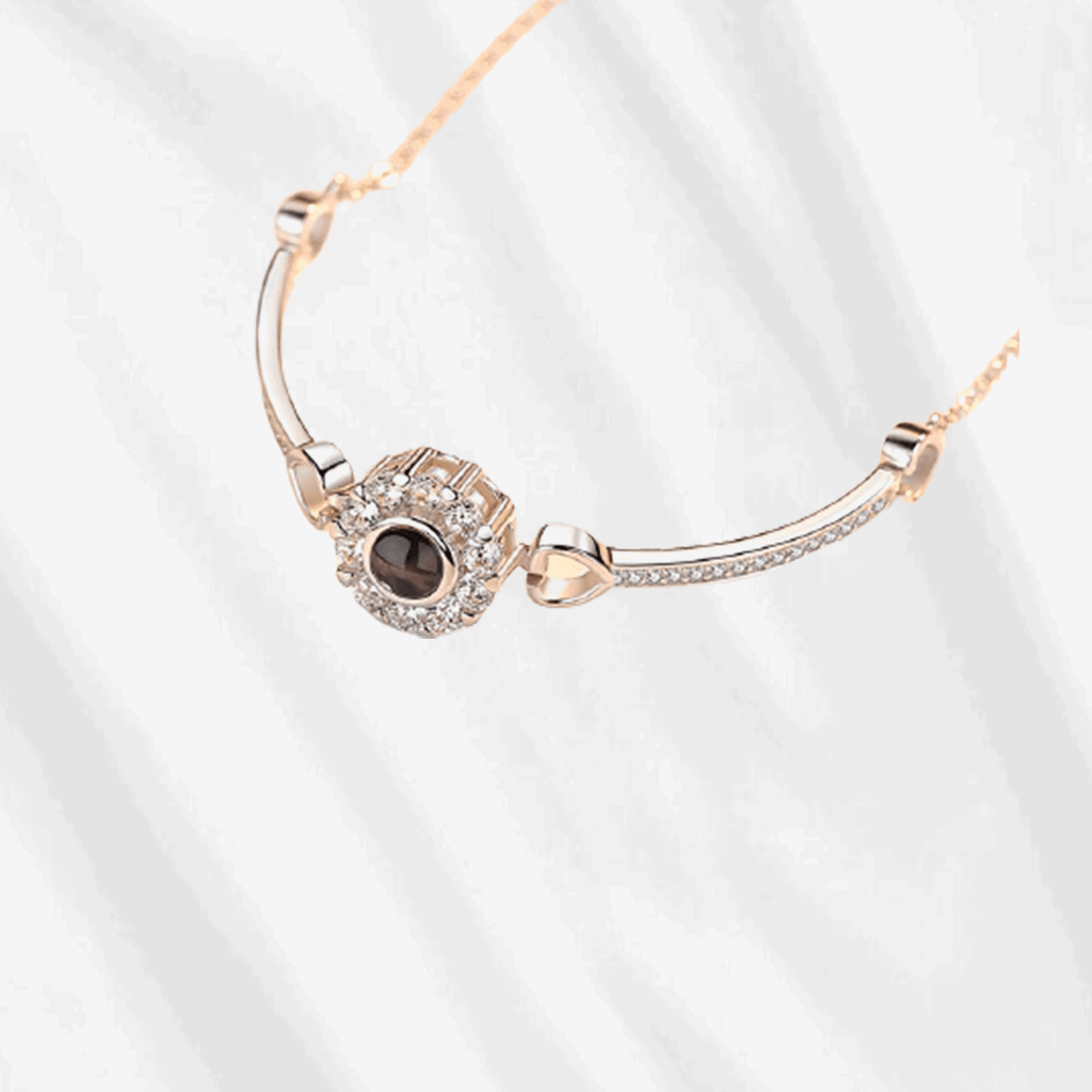 Bracelet avec photo à l'intérieur en argent sterling