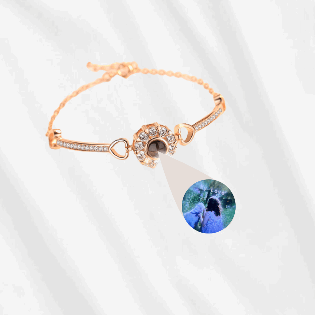 Bracelet avec photo à l'intérieur en argent sterling