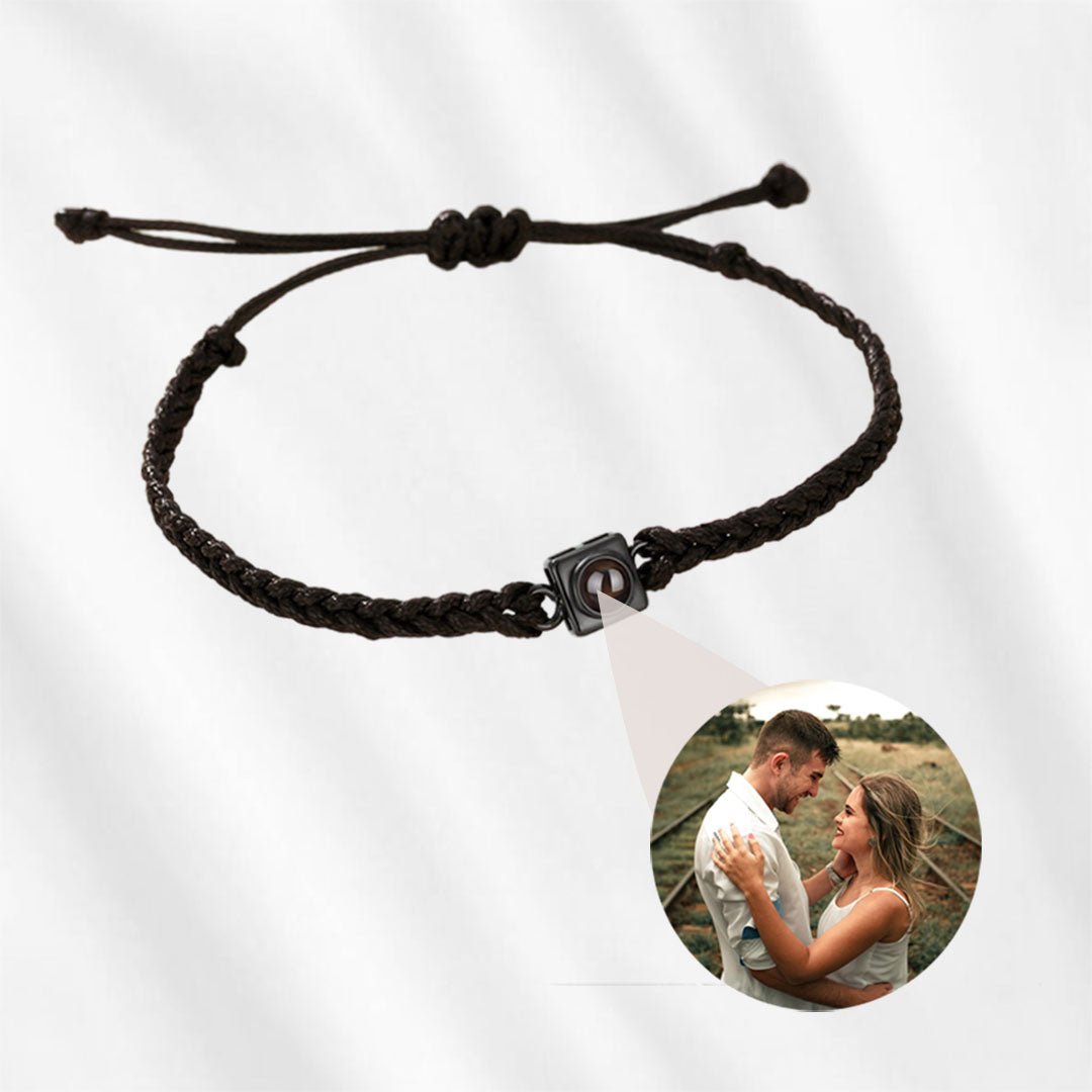 Bracelet avec image à l'intérieur pour homme et femme, breloque carrée