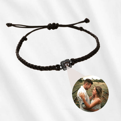 Bracelet avec image à l'intérieur pour homme et femme, breloque carrée