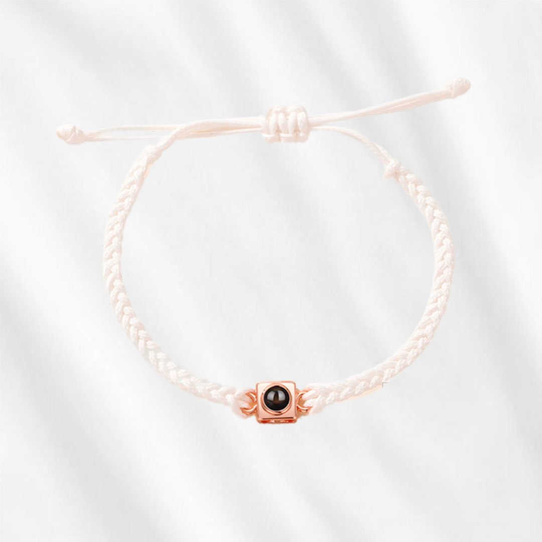 Bracelet avec image à l'intérieur pour homme et femme, breloque carrée