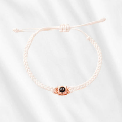 Bracelet avec image à l'intérieur pour homme et femme, breloque carrée