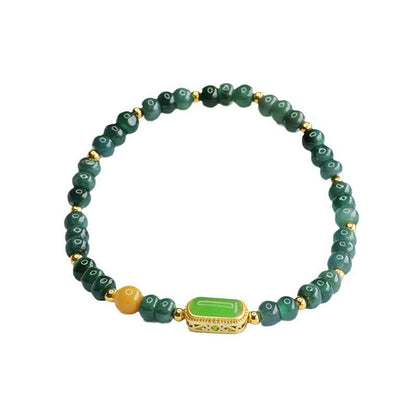 Buddha Stones Natural Green Jade Topaz Luck Bracelet