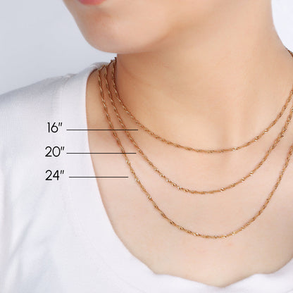 Collier chaîne torsadée Singapour de 2 mm