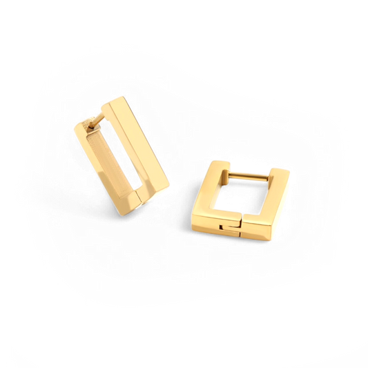 Boucles d'oreilles Huggie carrées épaisses