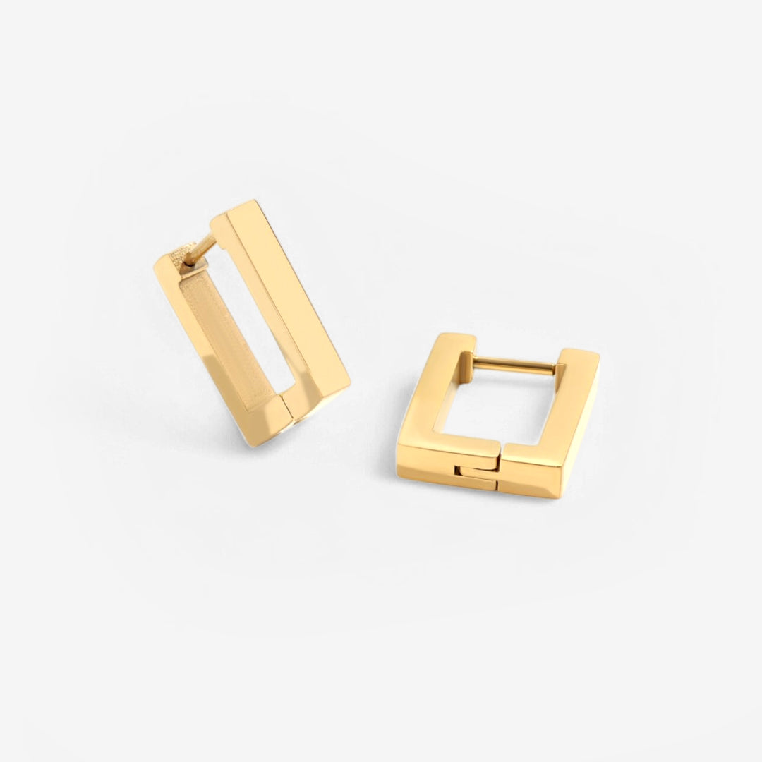 Klobige quadratische Huggie-Ohrringe