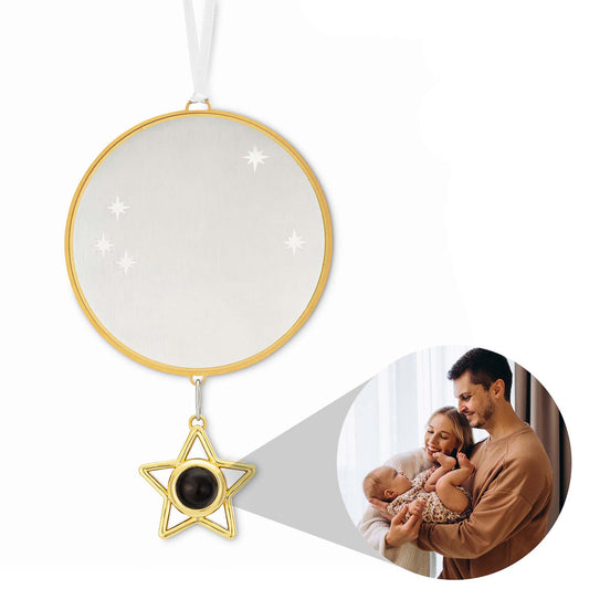 Personalisiertes Kreis- und Stern-Fotoornament