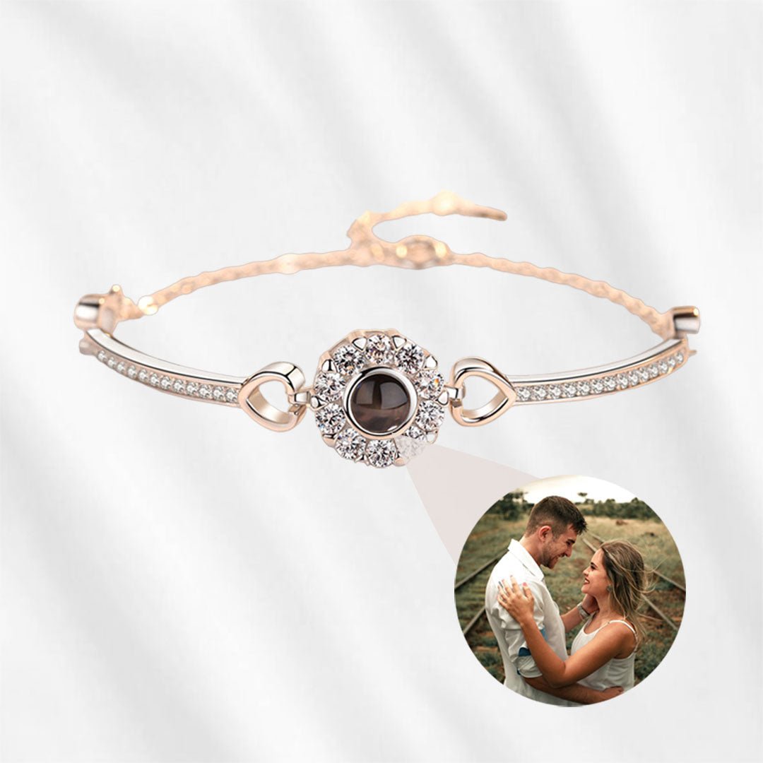 Bracelet avec photo à l'intérieur en argent sterling
