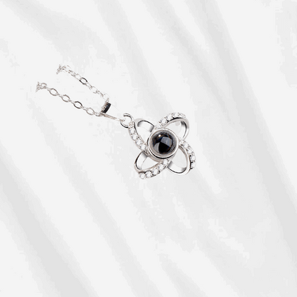 Photo Projection Necklace Clover Necklace with Picture Inside Glass