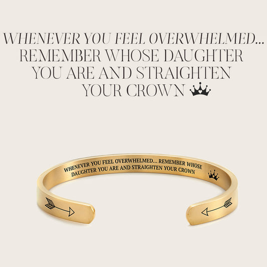 Souviens-toi de qui tu es et redresse ta couronne Bracelet manchette personnalisable 