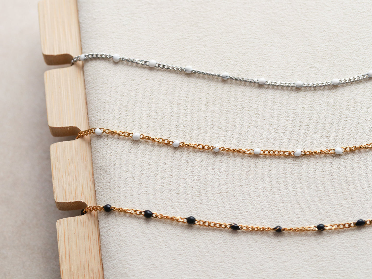 Enamel Curb Chain | Black, White