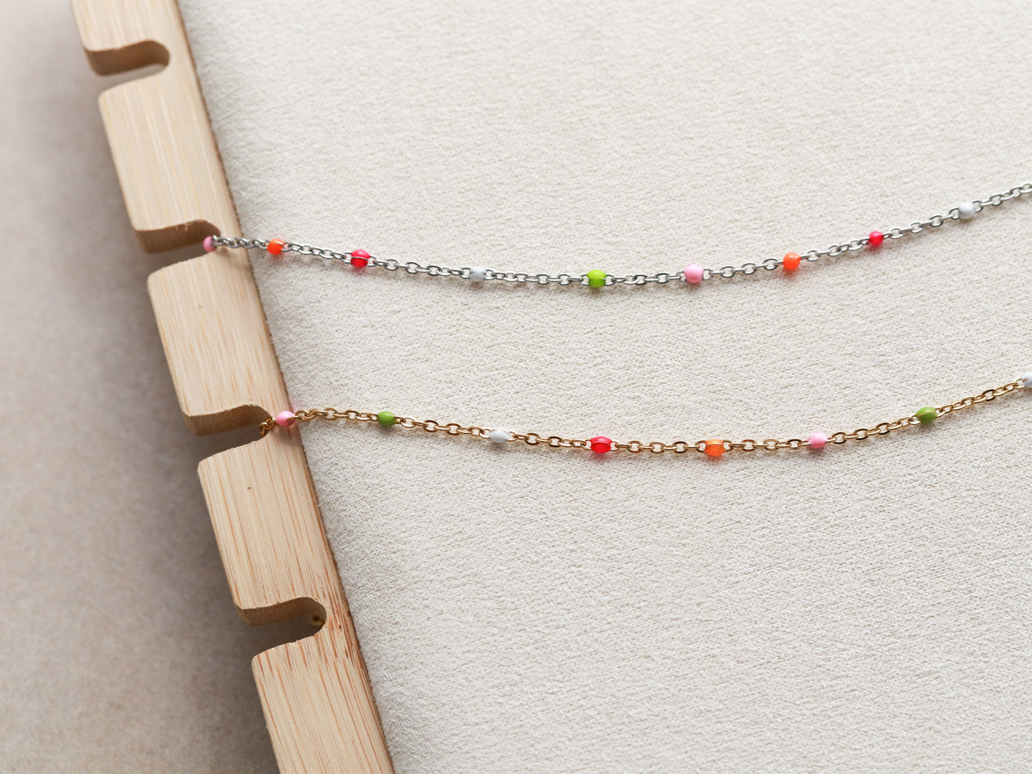 Enamel Cable Chain | Pink, Orange