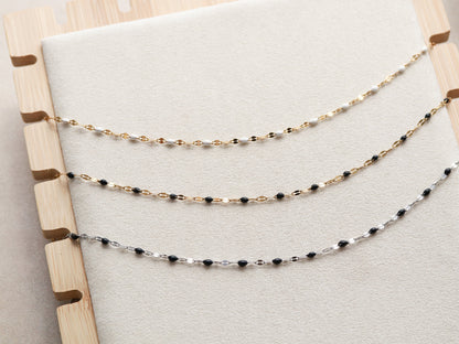 Enamel Lace Chain | Black, White