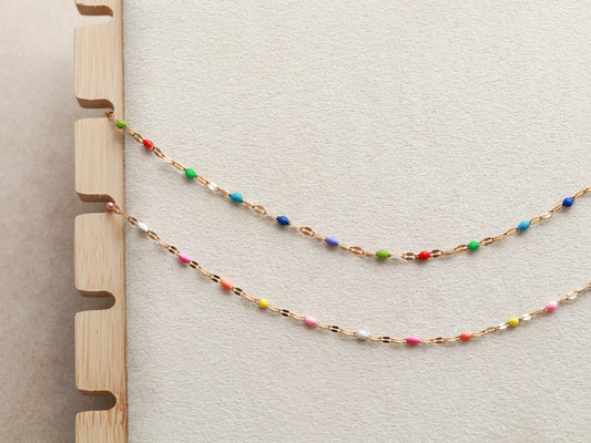 Enamel Lace Chain | Pink, Purple