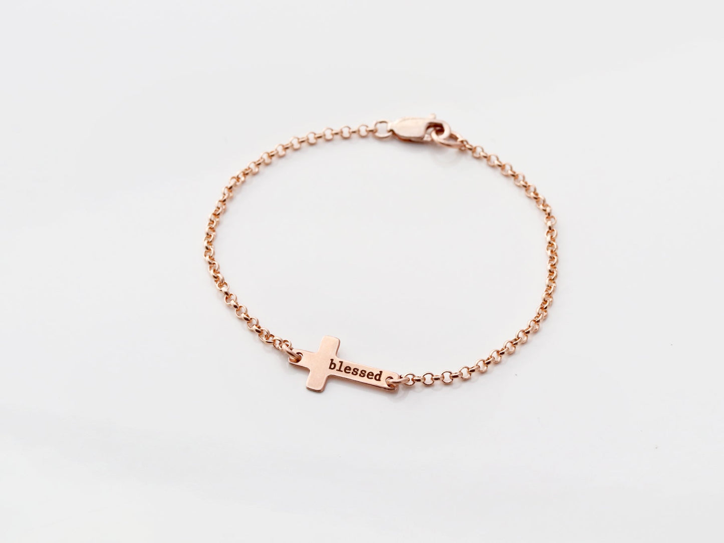 Engraved Cross Bracelet