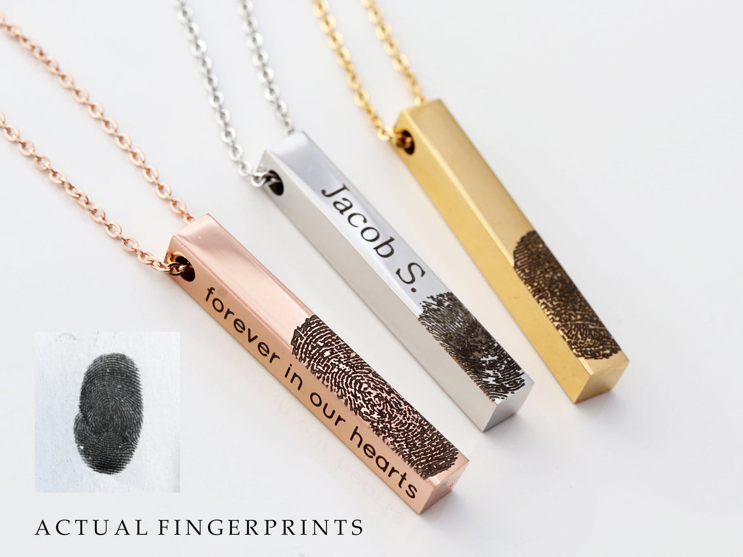 Collier à empreintes digitales à 4 faces