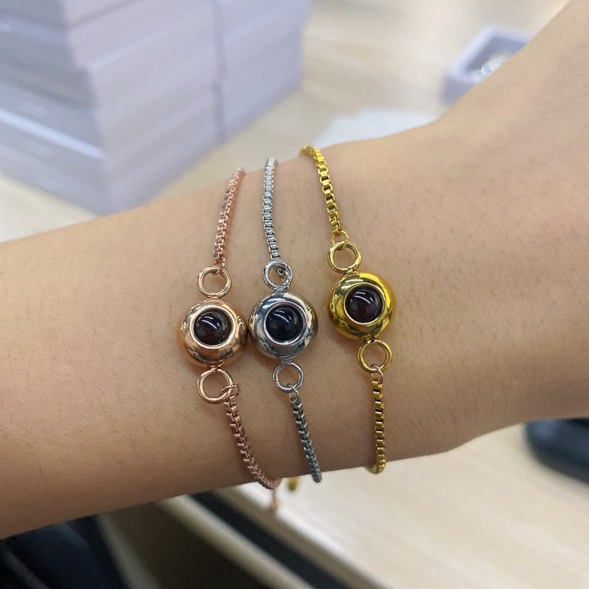 Bracelet photo caché personnalisé pour couple