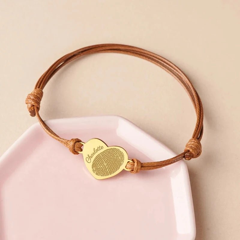 Bracelet à breloques empreintes digitales Embrace Memories