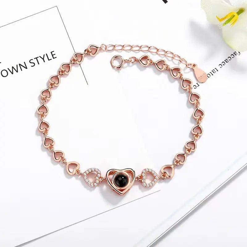 Custom Heart Charm Hidden Photo Bracelet - Wear fortune