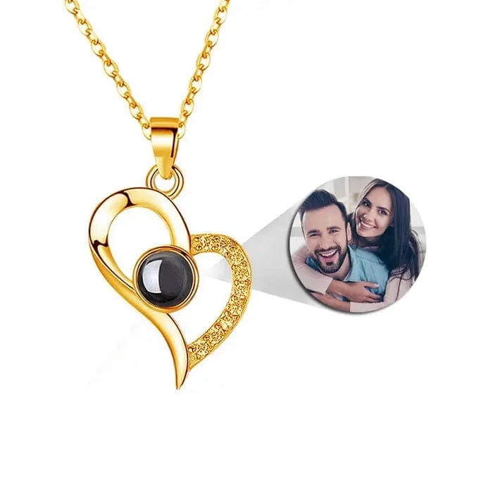 Custom Heart Drop Projection Photo Necklace | Upload Your Hidden Photo - Wear fortune