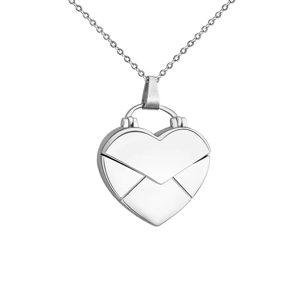 Collier personnalisé avec pendentif en forme de cœur et photo cachée