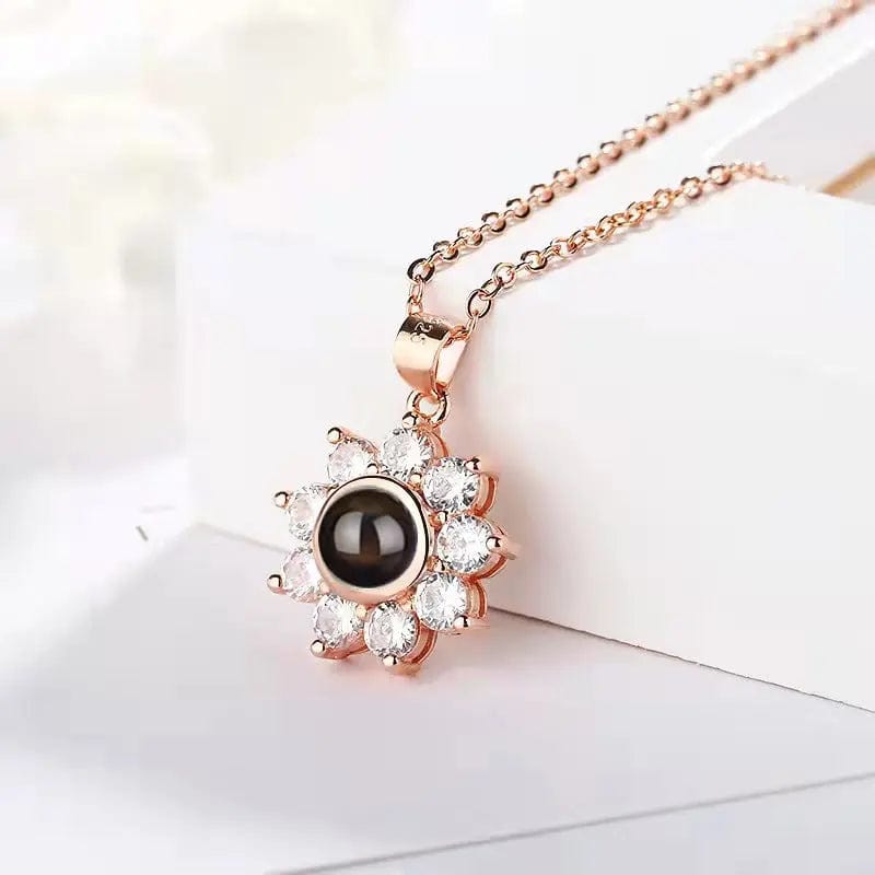 Collier personnalisé avec photo cachée de tournesol