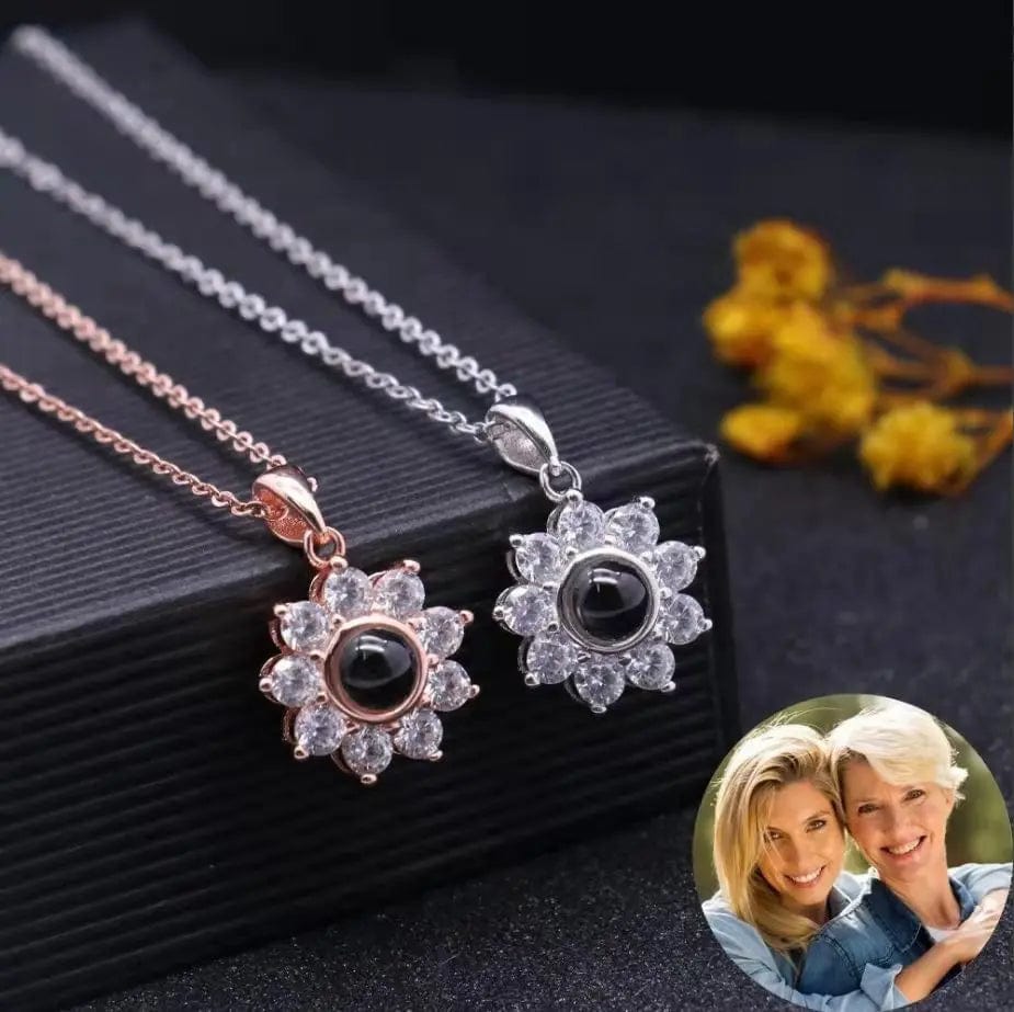 Collier personnalisé avec photo cachée de tournesol