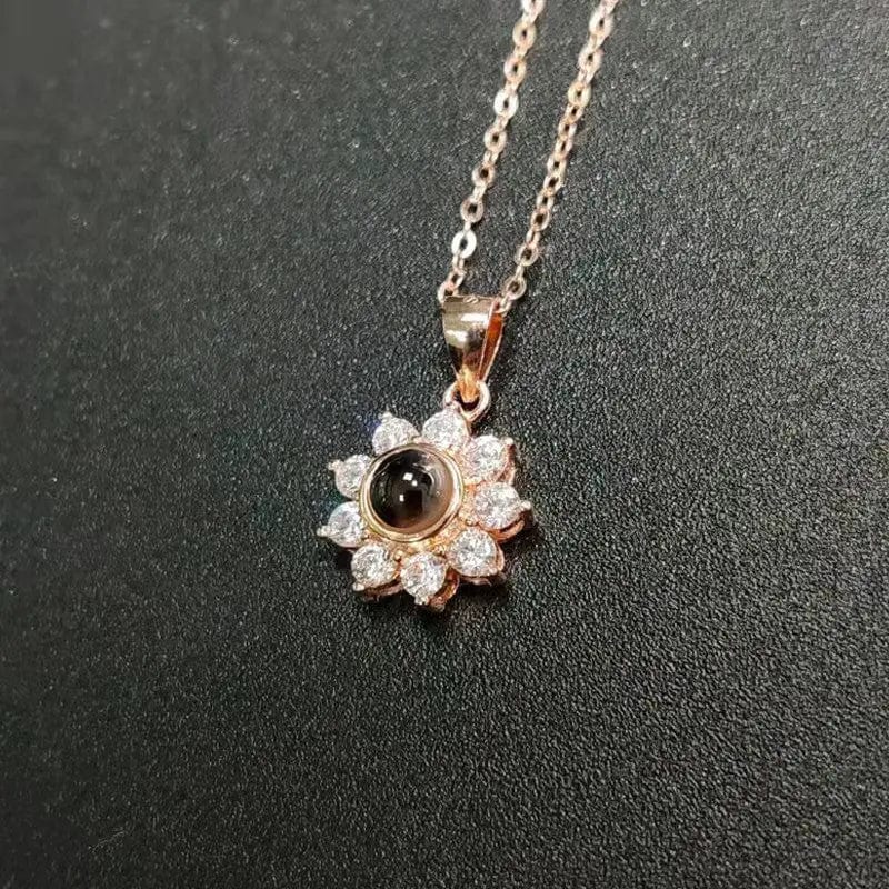Collier personnalisé avec photo cachée de tournesol