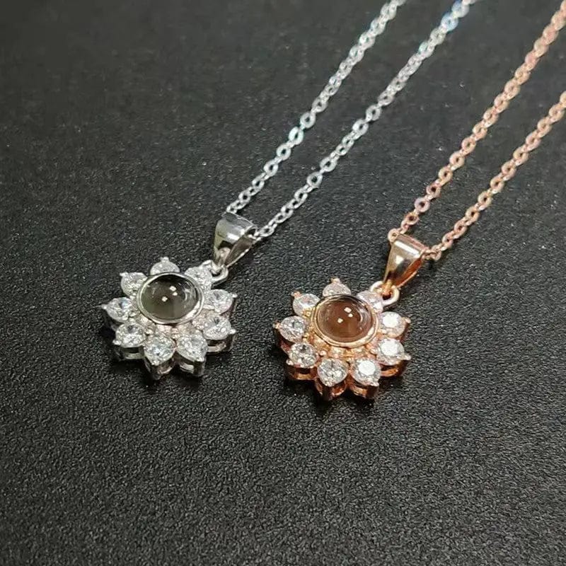 Collier personnalisé avec photo cachée de tournesol