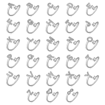 Verstellbarer Pavé-Ring mit Initialen