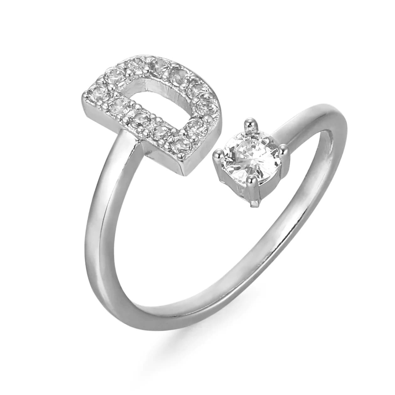 Verstellbarer Pavé-Ring mit Initialen