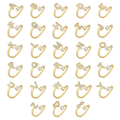 Verstellbarer Pavé-Ring mit Initialen