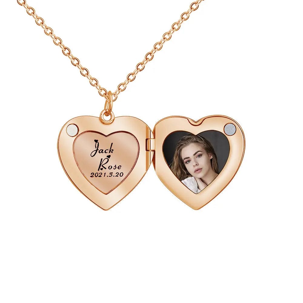 Collier photo caché avec médaillon d'amour personnalisé 