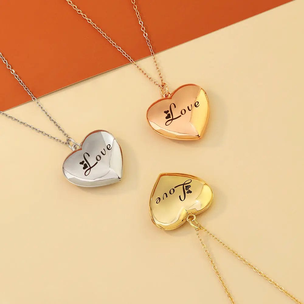 Collier photo caché avec médaillon d'amour personnalisé 
