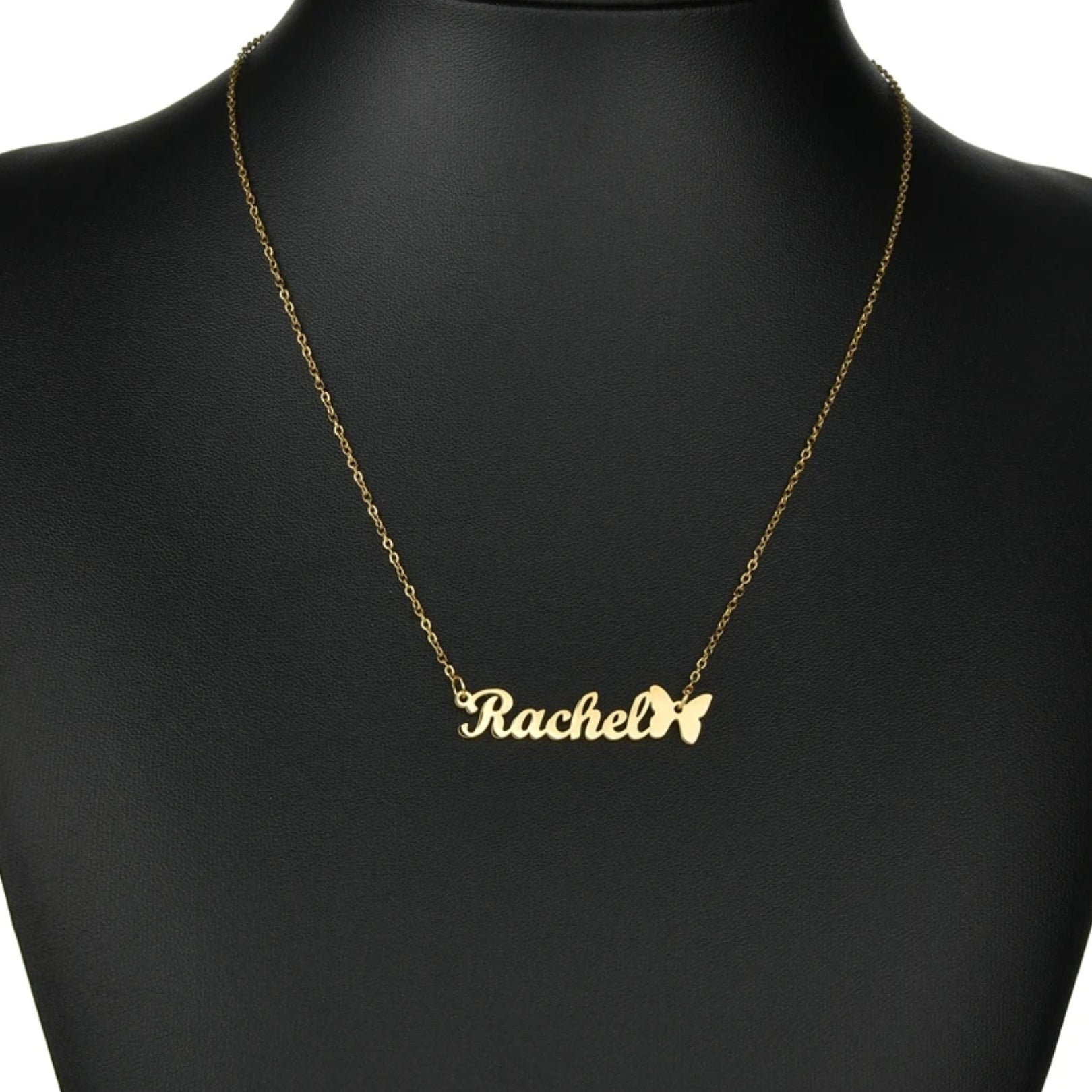Collier avec nom personnalisé et papillon 