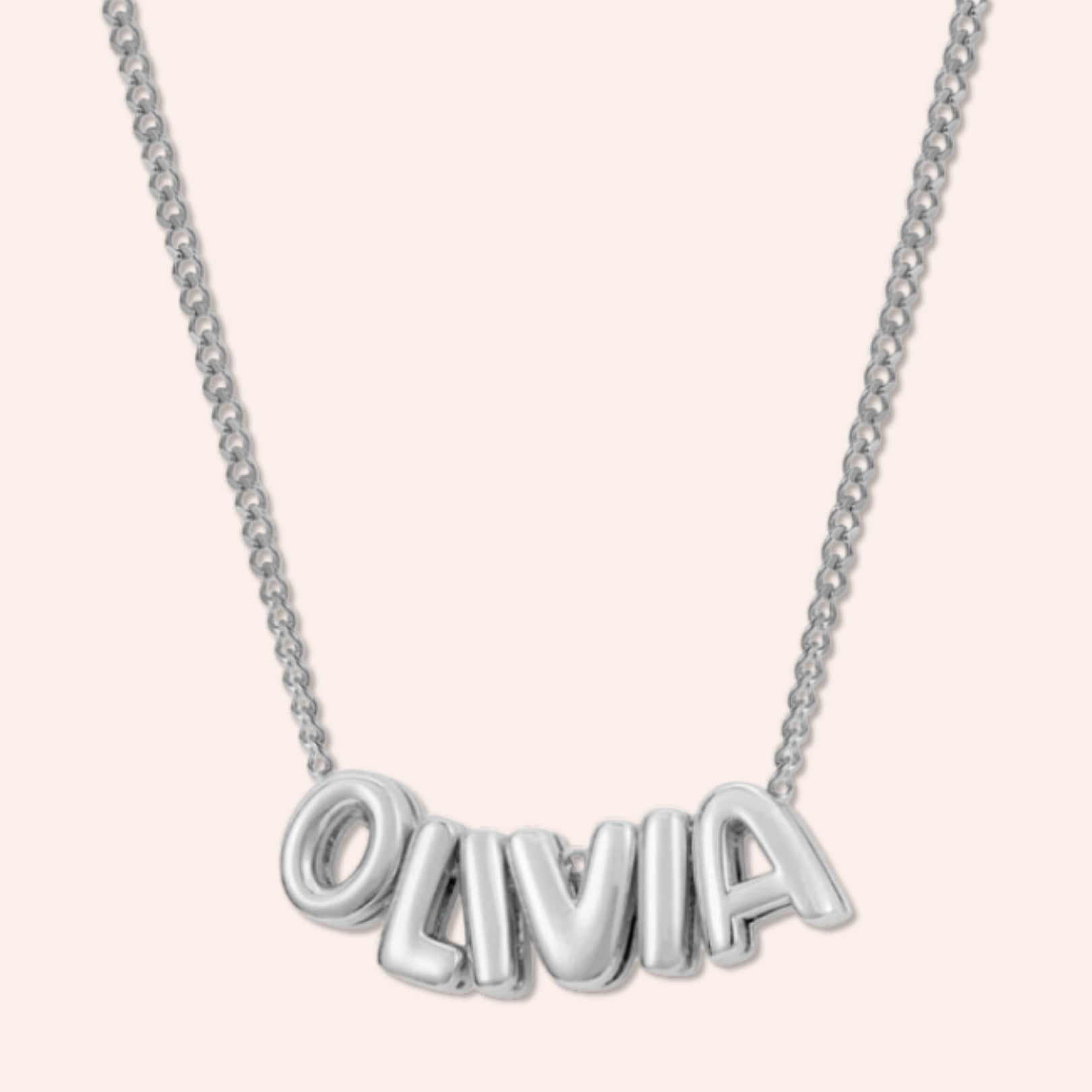 Collier personnalisé avec lettres à bulles en 3D 